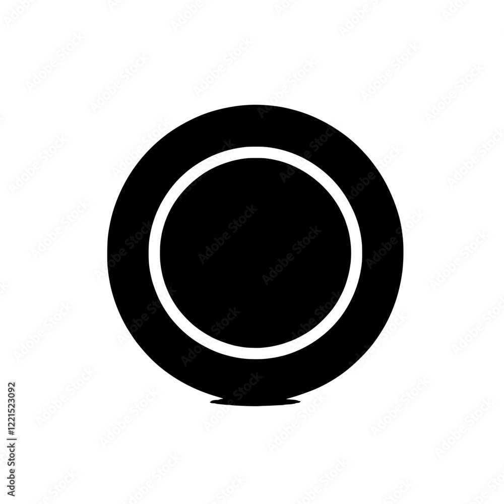 Empty Plate Icon: A simple, minimalist black and white icon of an empty plate, perfect for restaurant menus, food blogs, or any culinary-themed project. Empty Plate Icon: A simple, minimalist black and white icon of an empty plate, perfect for restaurant menus, food blogs, or any culinary-themed project.