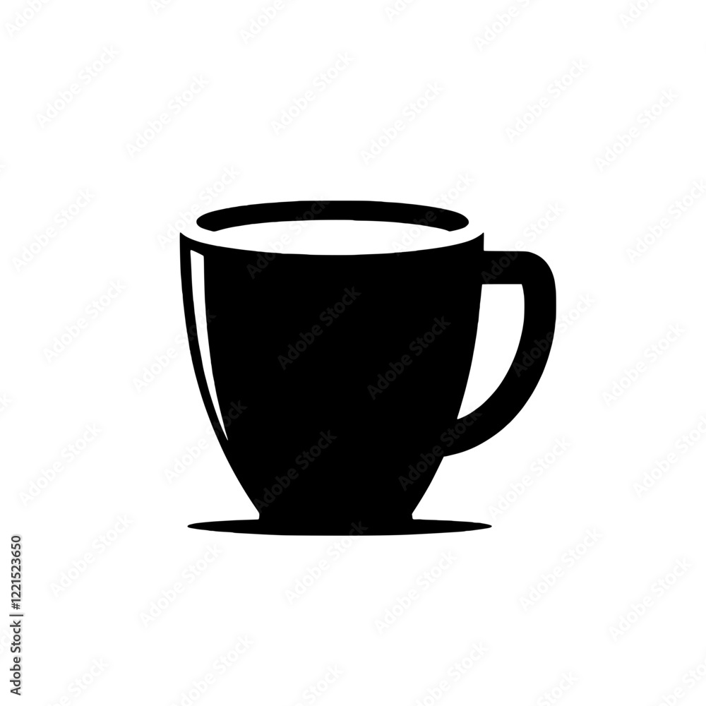 Coffee Cup Icon: A simple yet elegant silhouette of a coffee cup, perfect for branding, menus, or web design. The sleek design conveys a sense of warmth and comfort. Coffee Cup Icon: A simple yet elegant silhouette of a coffee cup, perfect for branding, menus, or web design. The sleek design conveys a sense of warmth and comfort.