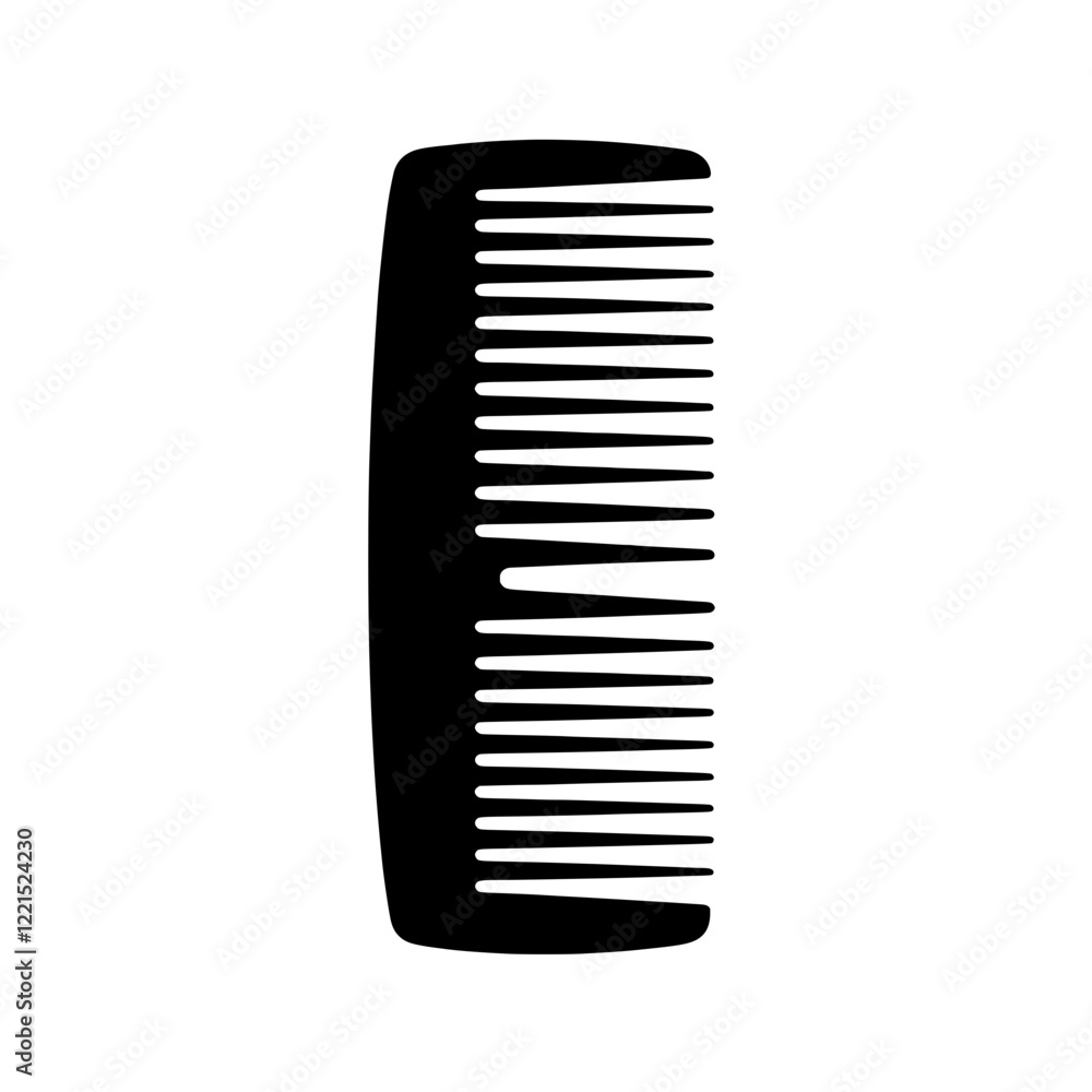 Black and White Comb Icon: A simple, elegant silhouette of a comb, capturing the essential form in stark black and white. A versatile icon suitable for various design applications. Black and White Comb Icon: A simple, elegant silhouette of a comb, capturing the essential form in stark black and white. A versatile icon suitable for various design applications.