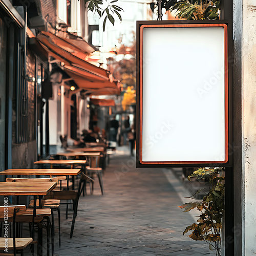 Blank entrance sign for restaurants, cafes or other venues