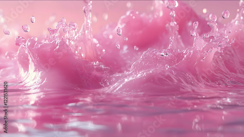 Frederikheyman stylePink liquid digital concept scene fine rendering pink tones C4D OC rendering high quality HD best quality great work photo