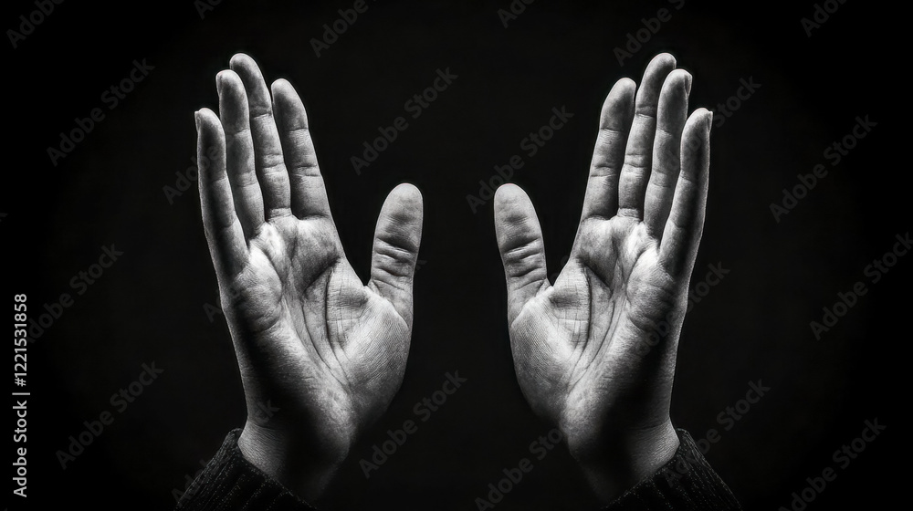 Fototapeta premium Two hands clapping in perfect rhythm capturing a moment of applause