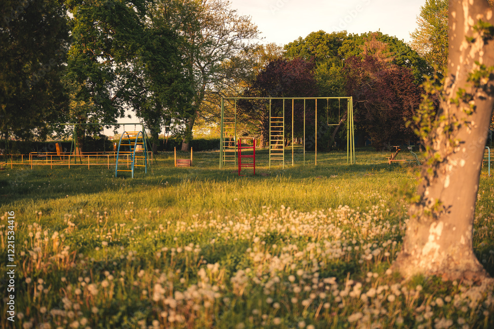 Retro playground at lake Balaton, Hungary