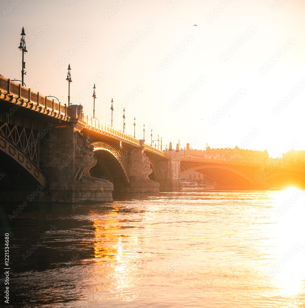 View on the Margaret Bridge in autumn