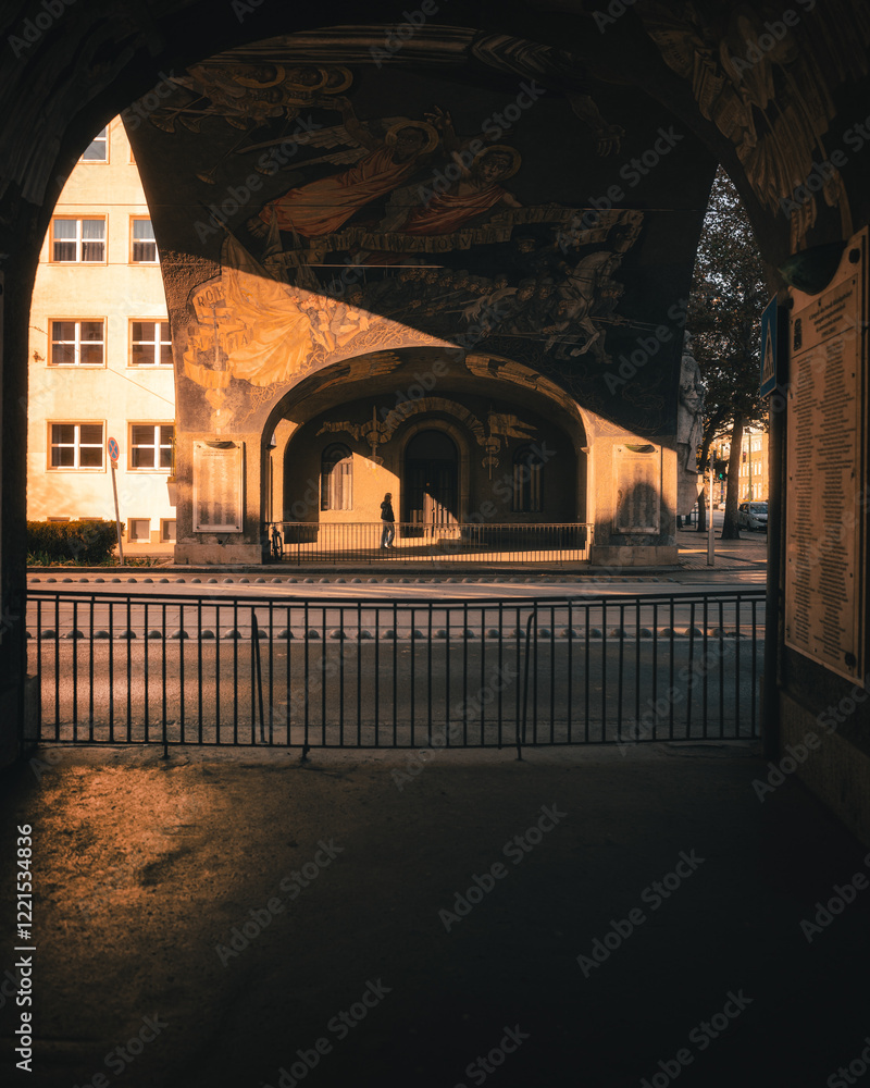 The iconic gate of heroes in Szeged, Hungary