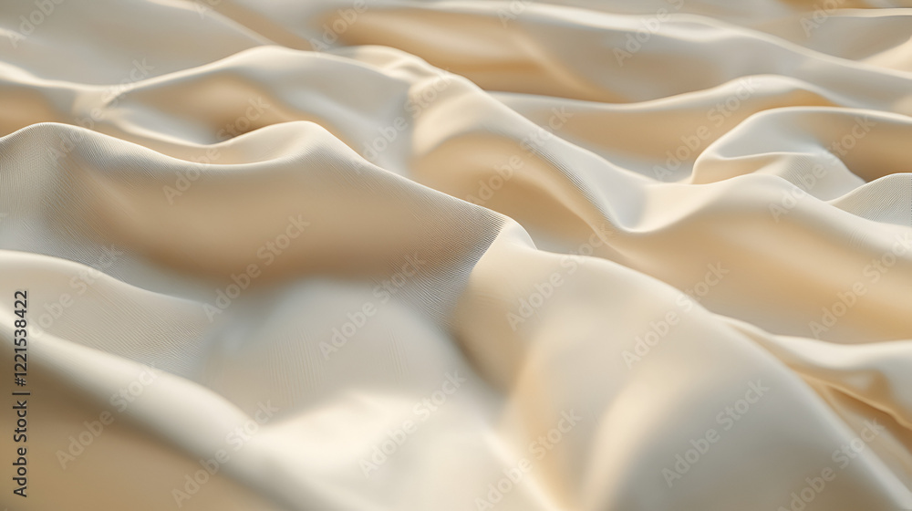 Obraz premium Soft, creamy fabric drapes elegantly, creating a luxurious and flowing texture. Perfect for fashion, beauty, or design projects.