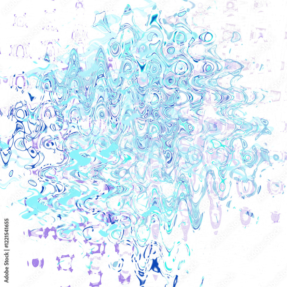 Fototapeta premium An abstract transparent psychedelic wavy liquid splatter design element overlay.
