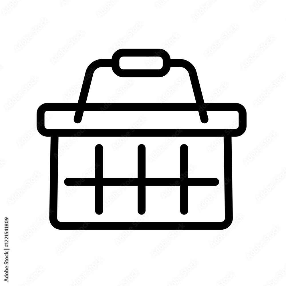 Set of linear icons shopping cart and basket icons in a store. Trolley and grocery basket . Blank template. Vector illustration. Set of linear icons shopping cart and basket icons in a store. Trolley and grocery basket . Blank template. Vector illustration.