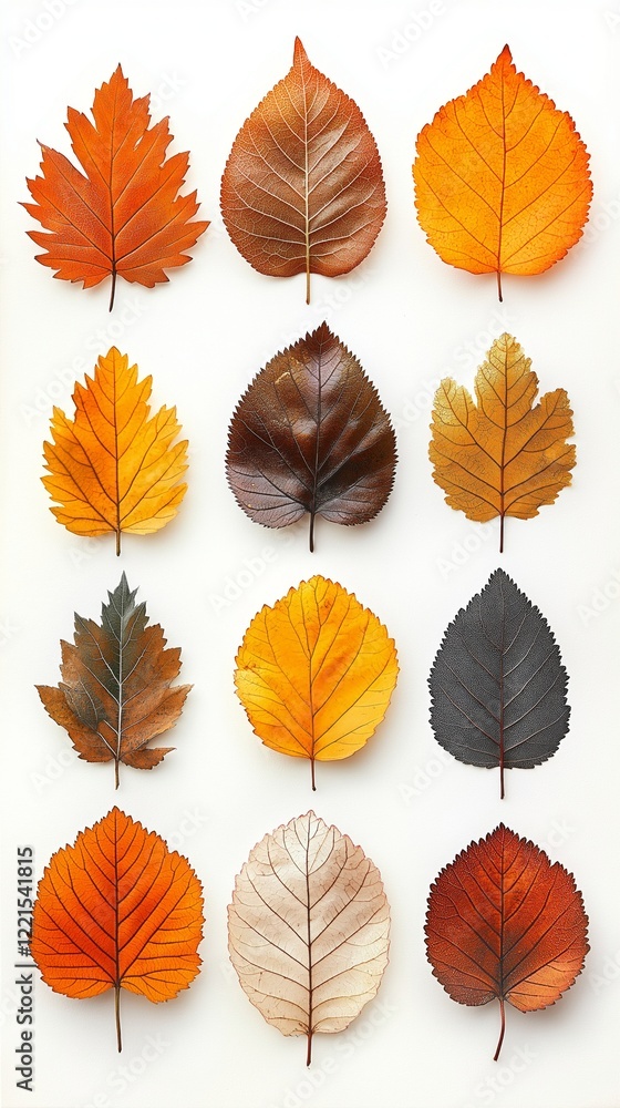 Obraz premium Vibrant autumn leaves display for botanical decor and seasonal design inspiration