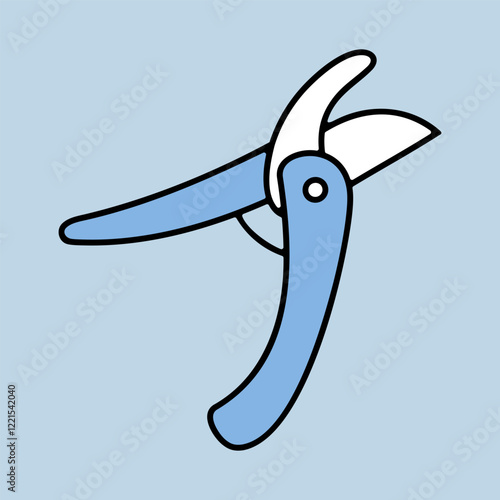 Pruning scissors, garden secateurs vector icon