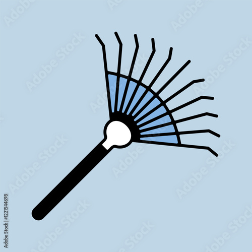 Rake for loosening ground and collecting leaves