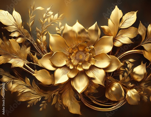 Hintergrund goldene Blumen photo