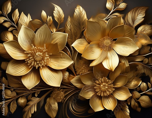 Hintergrund goldene Blumen photo