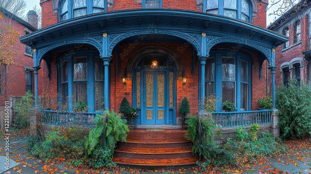 Fototapeta premium Victorian Era Home with Ornate Porch