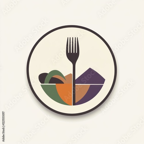 Abstract colorful salad bowl logo graphic design photo