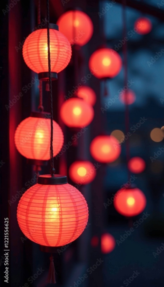 Glowing orbs hang from the ceiling like lanterns, inviting, ambiance Glowing orbs hang from the ceiling like lanterns, inviting, ambiance