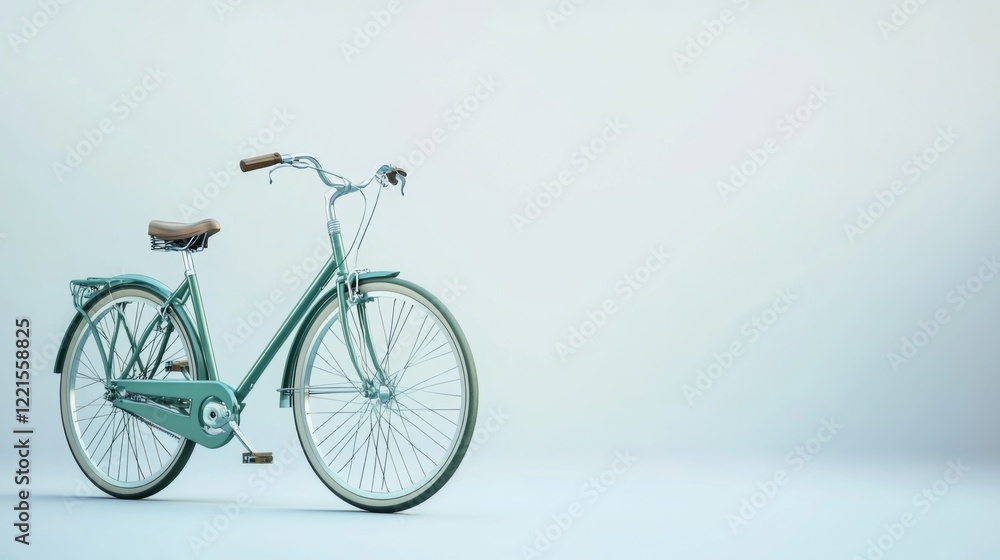 Fototapeta premium Elegant Vintage Green Bicycle - Perfect for a Smooth Ride