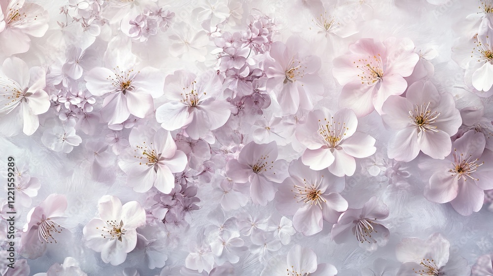 A stunning display of delicate pastel blossoms, each petal meticulously detailed, creating a serene and dreamy floral arrangement that exudes calm and beauty. A stunning display of delicate pastel blossoms, each petal meticulously detailed, creating a serene and dreamy floral arrangement that exudes calm and beauty.