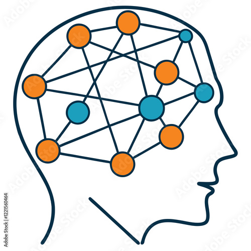 Minimalistic concept of a neural network diagram Illustrator Artwork