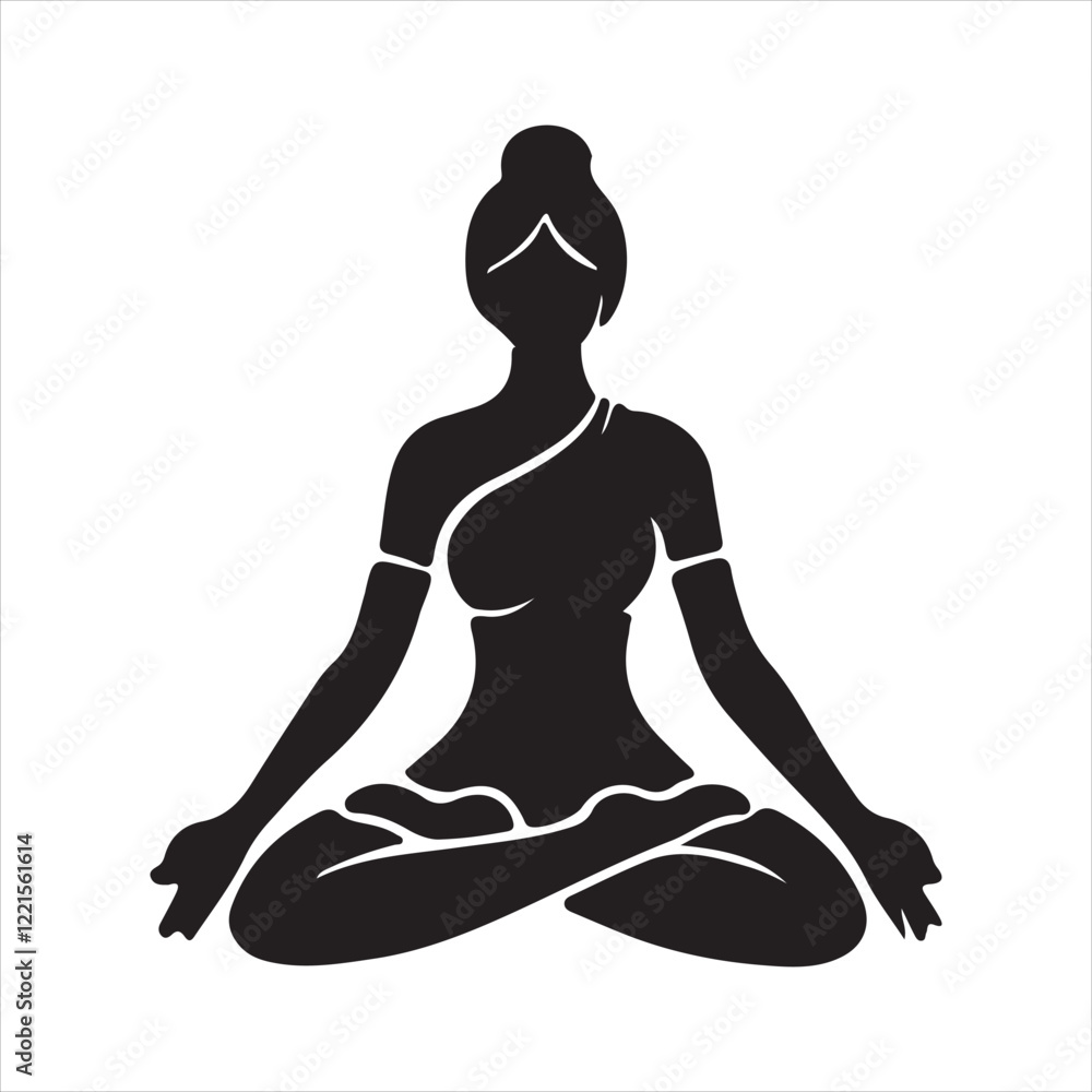 Yoga silhouettes vector style with white background Yoga silhouettes vector style with white background
