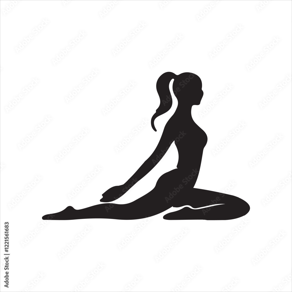 Yoga silhouettes vector style with white background Yoga silhouettes vector style with white background