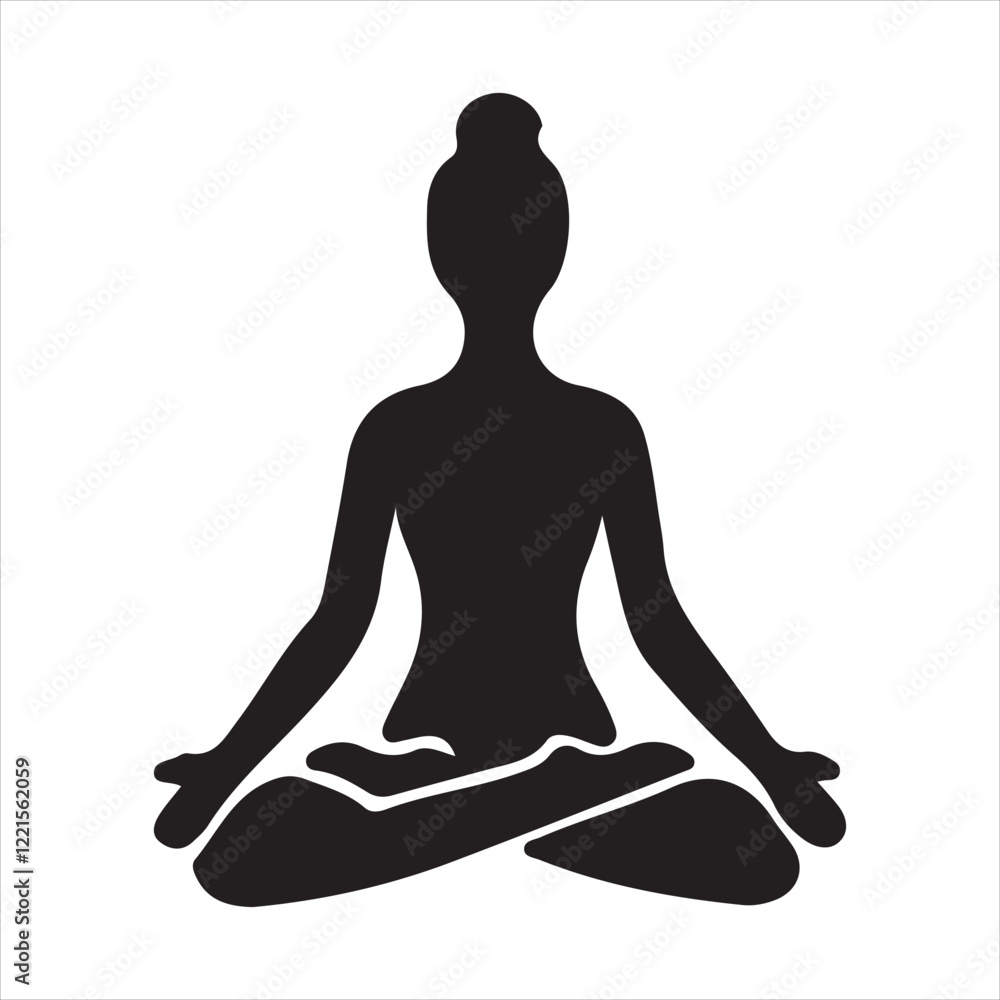 Yoga silhouettes vector style with white background Yoga silhouettes vector style with white background