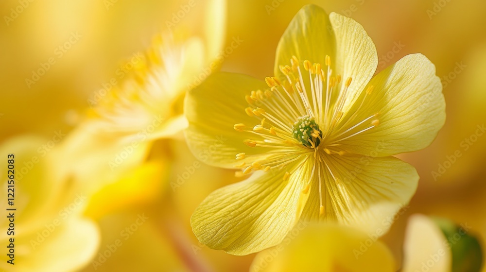 Fototapeta premium Radiant Yellow Flower in Close-up Detail