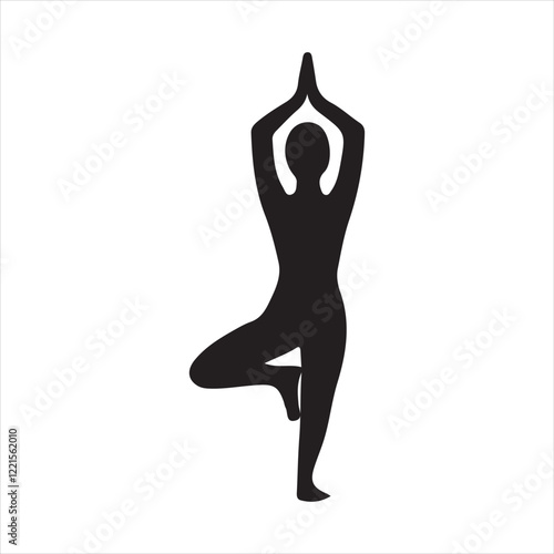 Yoga silhouettes vector style with white background