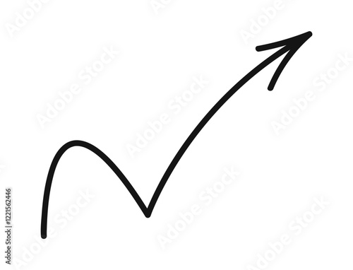 Doodle arrow pointing top corner