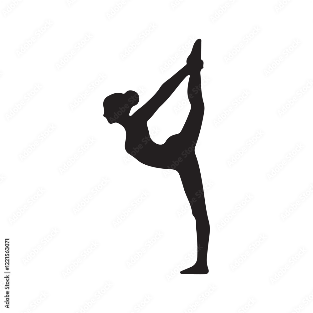 Yoga silhouettes vector style with white background Yoga silhouettes vector style with white background
