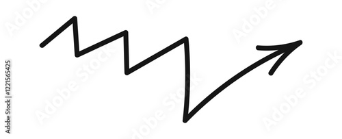 Zigzag scribble arrow black doodle
