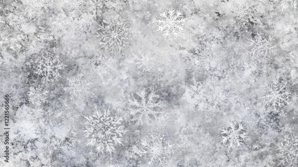 Wintery Snowflake Pattern on a Grunge Background Wintery Snowflake Pattern on a Grunge Background