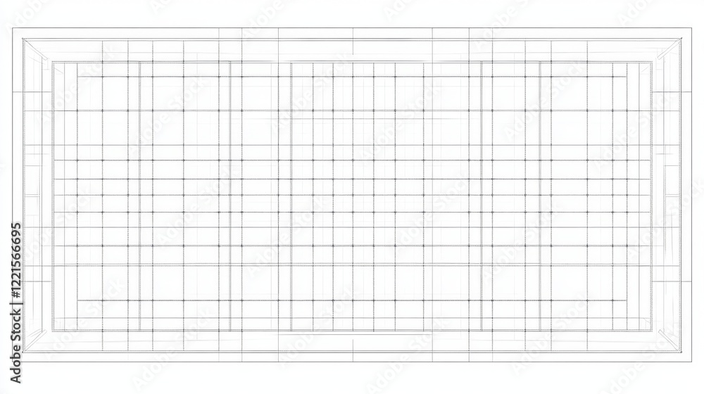 Architectural Blueprint Design: Grid Pattern Structure