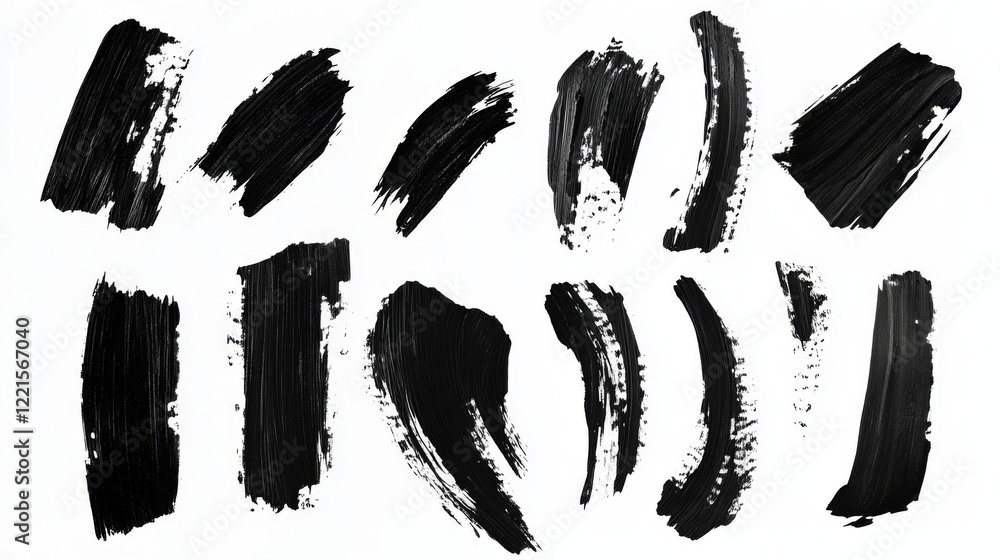Abstract Black Brush Strokes Graphic Design Elements Abstract Black Brush Strokes Graphic Design Elements