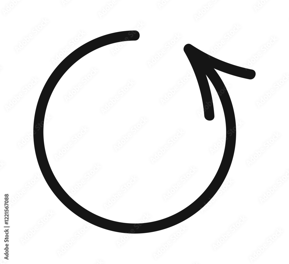Rounded arrow black rotation doodle Rounded arrow black rotation doodle