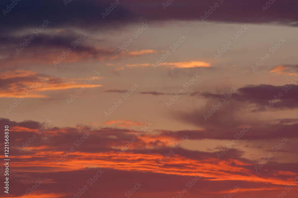 Fototapeta premium Early summer dawn clouds in the sky in the forests of Finland