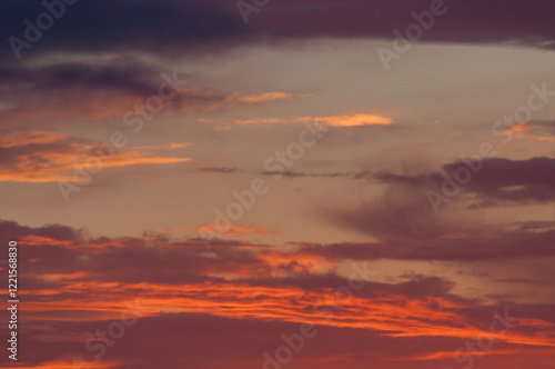 Early summer dawn clouds in the sky in the forests of Finland photo