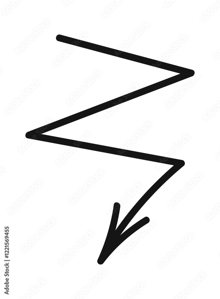 Dynamic serrated arrow black doodle Dynamic serrated arrow black doodle