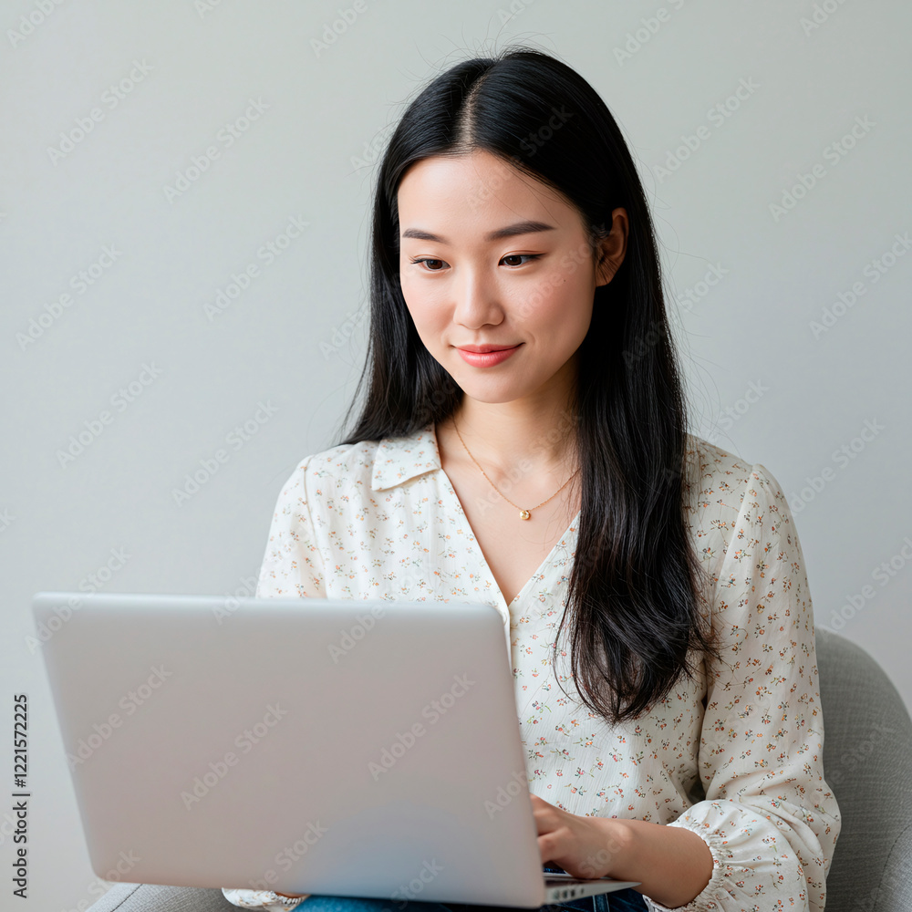 Beautiful woman using a laptop computer. Beautiful woman using a laptop computer.