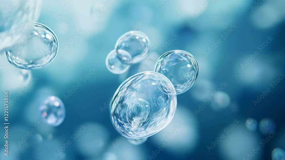 Beautiful Floating Bubbles in Crystal Clear Water Scene Beautiful Floating Bubbles in Crystal Clear Water Scene