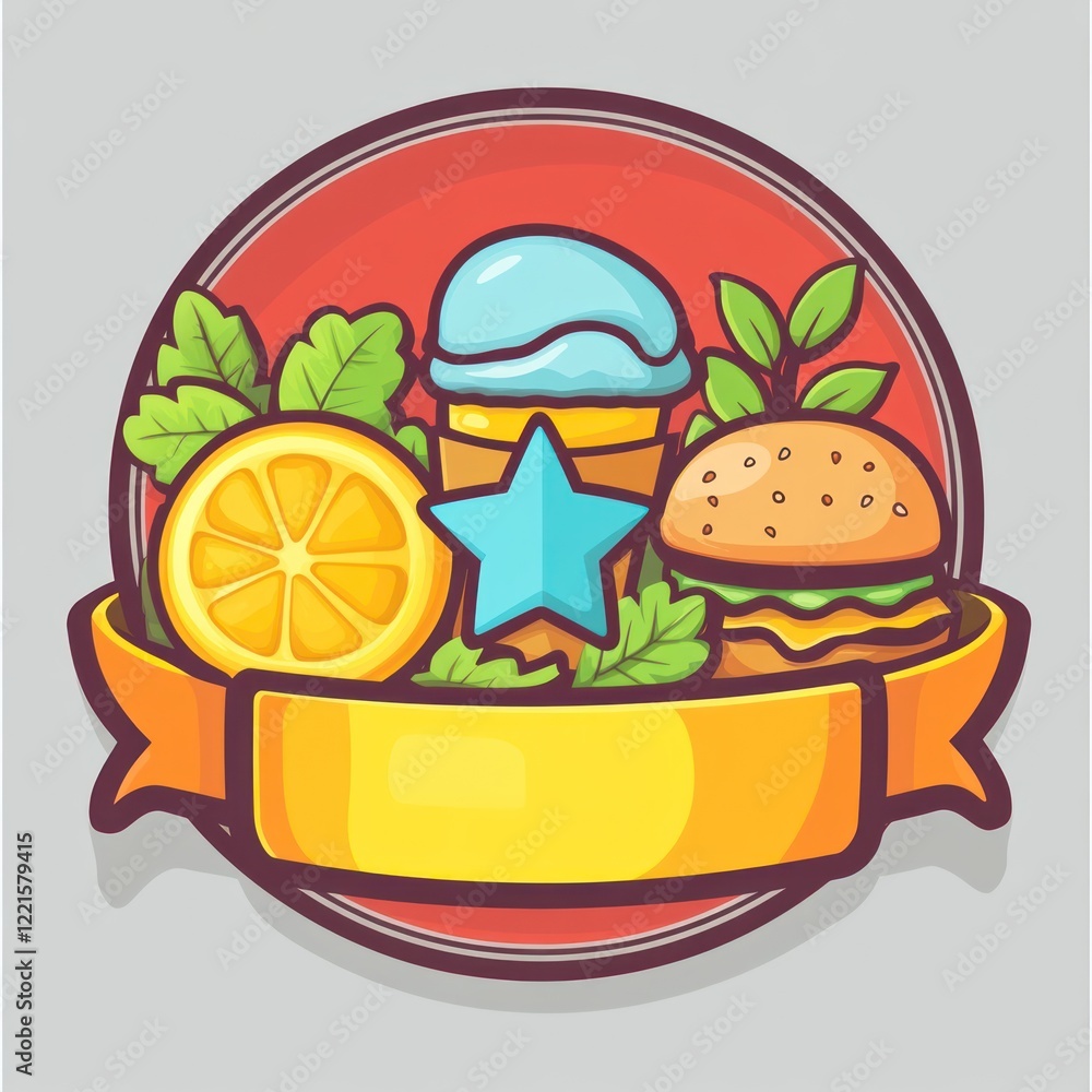 Summer Treats Ice cream, burger, lemon, banner. Menu design Summer Treats Ice cream, burger, lemon, banner. Menu design