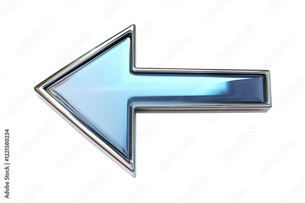 A sleek 3D arrow pointing forward with a smooth metallic finish, isolated on a white background
A sleek 3D arrow pointing forward with a smooth metallic finish, isolated on a white background
