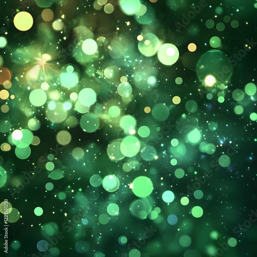 Day fresh eve year`s St. next glowing future Patrick's sparkler green year party confetti new background bokeh lights