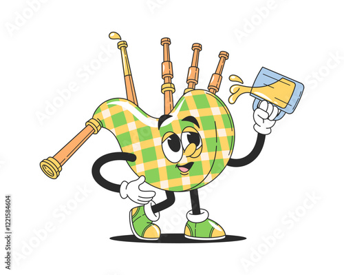 Bagpipes patrick day cute character