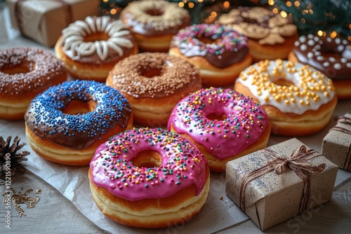 Wallpaper Mural Colorful assortment of donuts perfect for a holiday celebration Torontodigital.ca