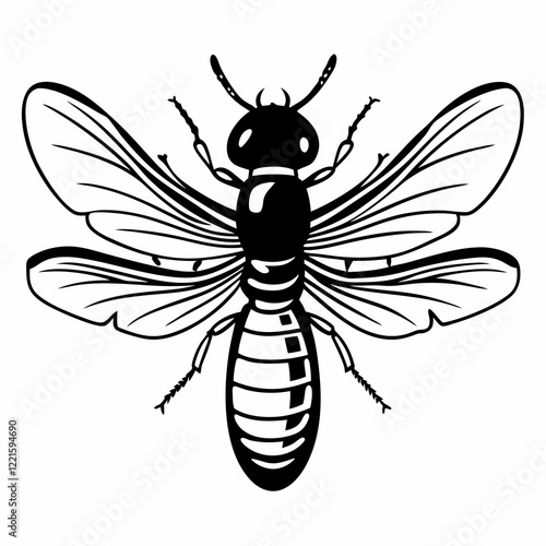 vector illustration of a wasp
