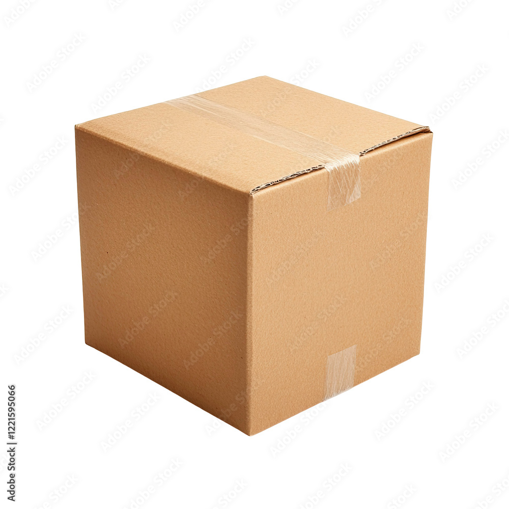Simple cardboard box with a clean surface and sealed top, ready for shipping or storage Simple cardboard box with a clean surface and sealed top, ready for shipping or storage