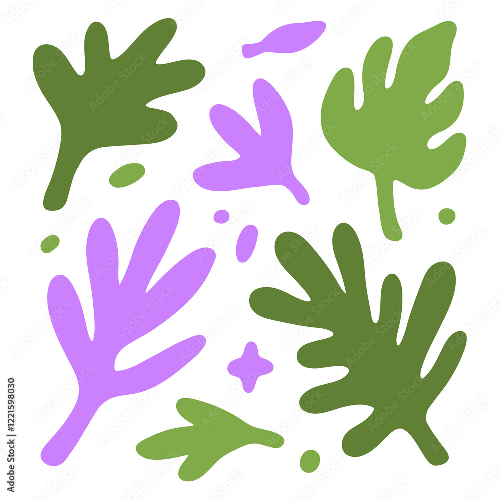 Obraz premium Abstract plant forms on a white background