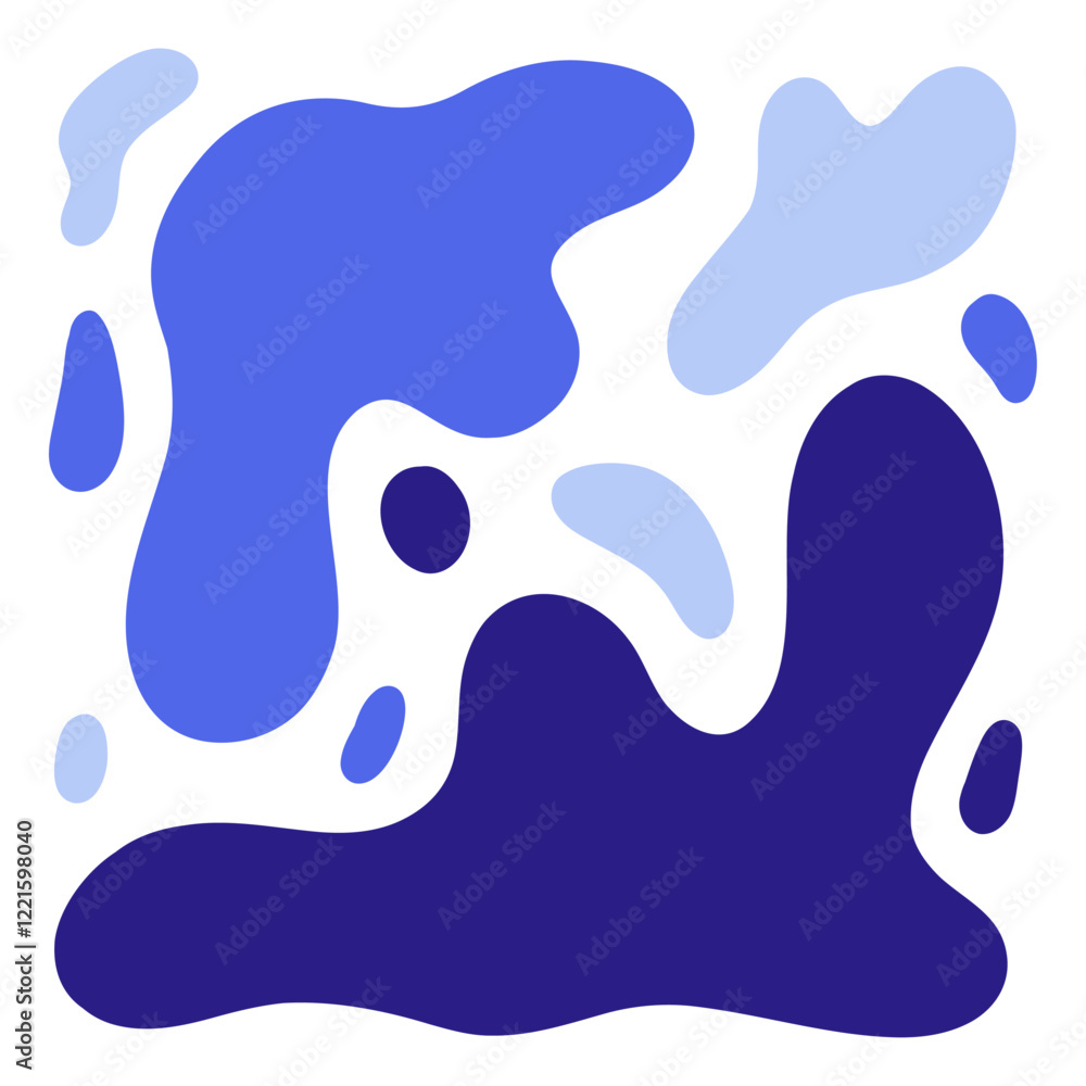 Abstract liquid spreading forms on a white background Abstract liquid spreading forms on a white background