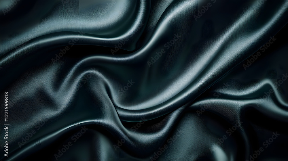 Black silk fabric draped in soft folds creating a smooth and elegant texture for design purposes Black silk fabric draped in soft folds creating a smooth and elegant texture for design purposes